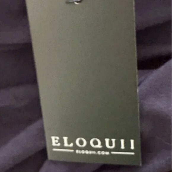 Eloquii Women's Draped Cowl Neck Navy Blue Long Sleeve Blouse Size 22/24 - Picture 6 of 6